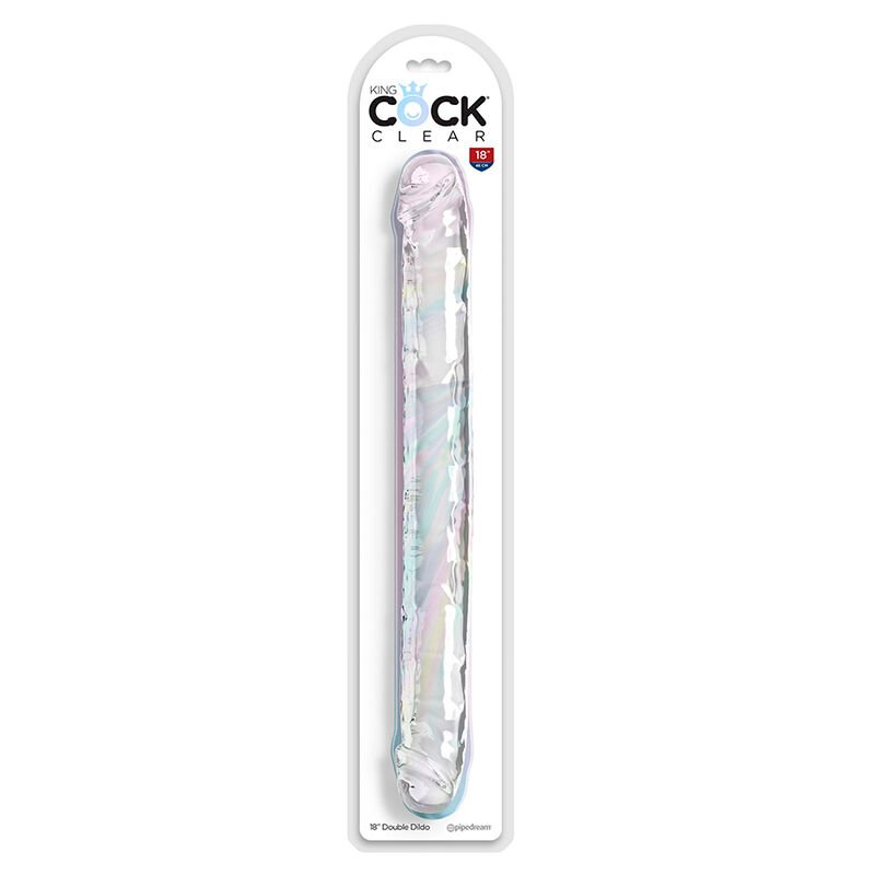 KING COCK - DOUBLE TROUBLE DILDO DUPLO 46 CM TRANSPARENTE - Image 4
