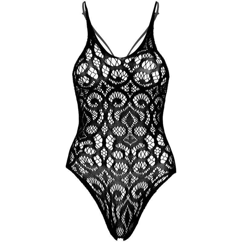 LEG AVENUE - SEAMLESS SCROLL LACE TEDDY - PRETO - Image 5