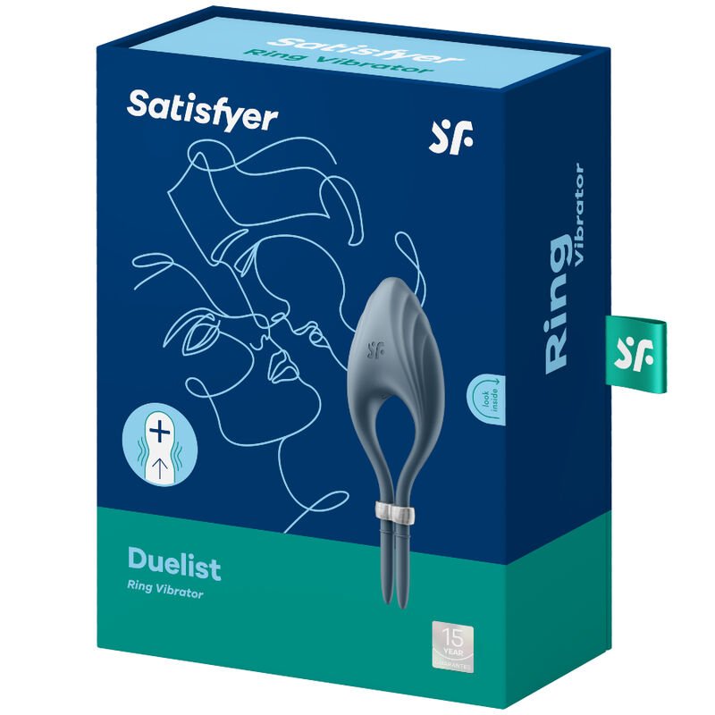 SATISFYER - VIBRADOR DE ANEL DUELISMO CINZA - Image 4