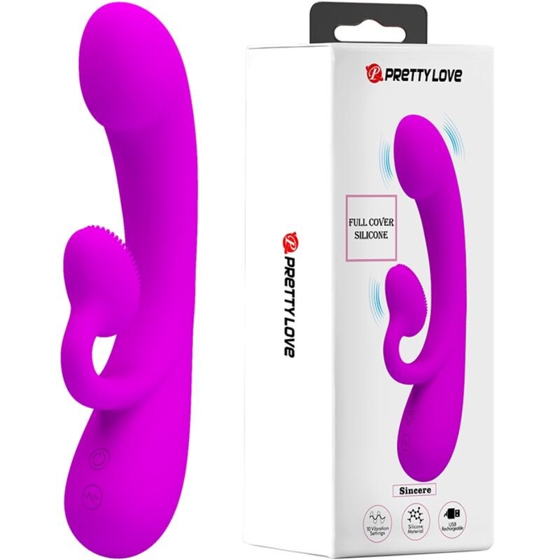 PRETTY LOVE - VIBRADOR SINCERO E ONDAS ESTIMULANTES DO CLITÓRIS SILICONE ROXO