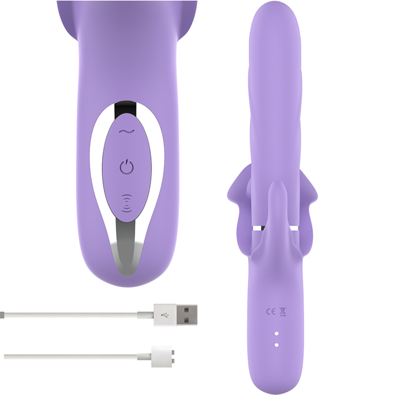 INTENSE - VIBRADOR MULTIFUNCIONAL RECARREGÁVEL BILLIE ESTIMULANDO ONDAS COM BOTÃO ROXO - Image 4