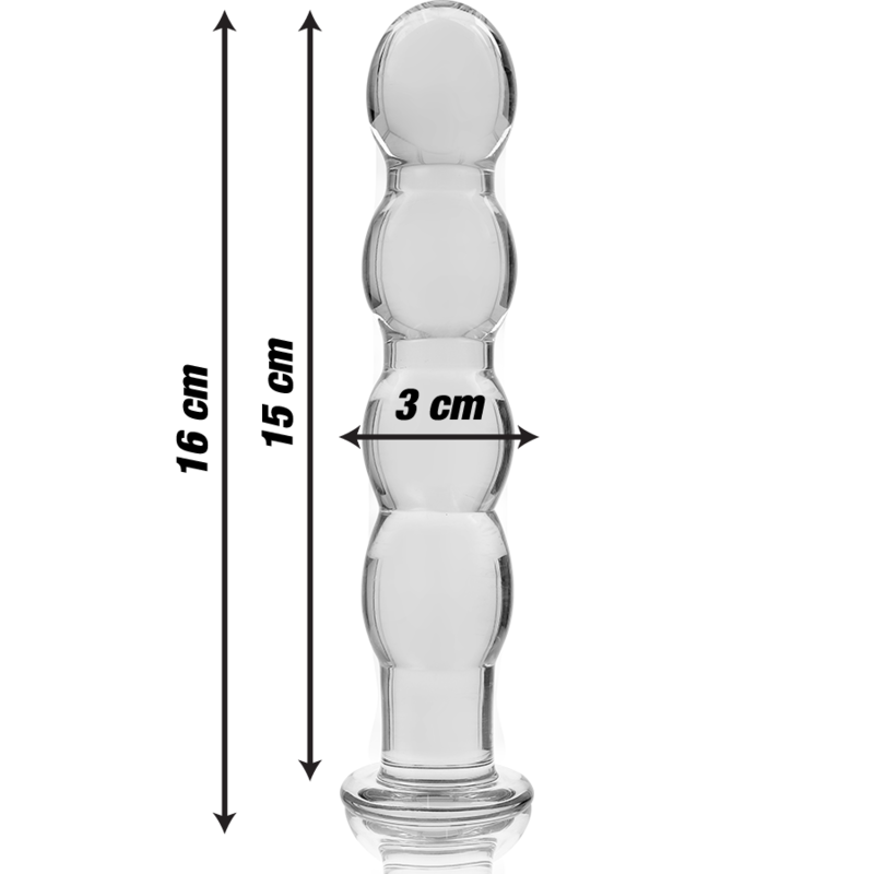 NEBULA SERIES BY IBIZA - MODELO 10 DILDO VIDRO BOROSILICADO TRANSPARENTE 16.5 CM -O- 3.5 CM - Image 3