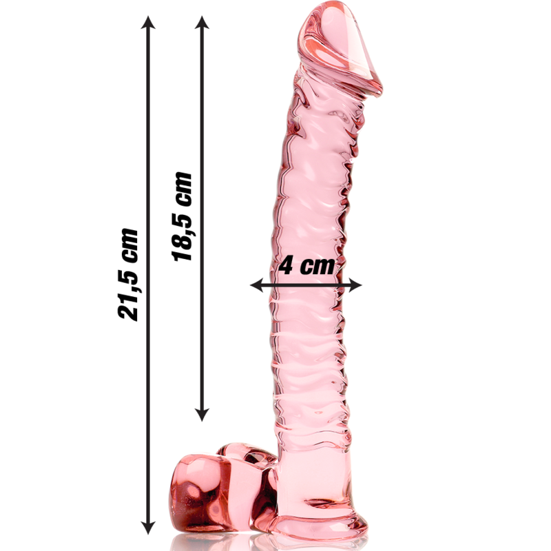NEBULA SERIES BY IBIZA - MODELO 23 DILDO VIDRO BOROSILICADO ROSA 21.5 CM -O- 4 CM - Image 3