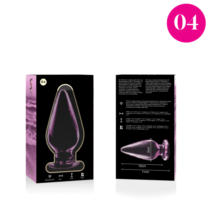 NEBULA SERIES BY IBIZA - MODELO 4 ANAL PLUG VIDRO BOROSILICADO ROSA 11 CM -O- 5 CM - Image 4