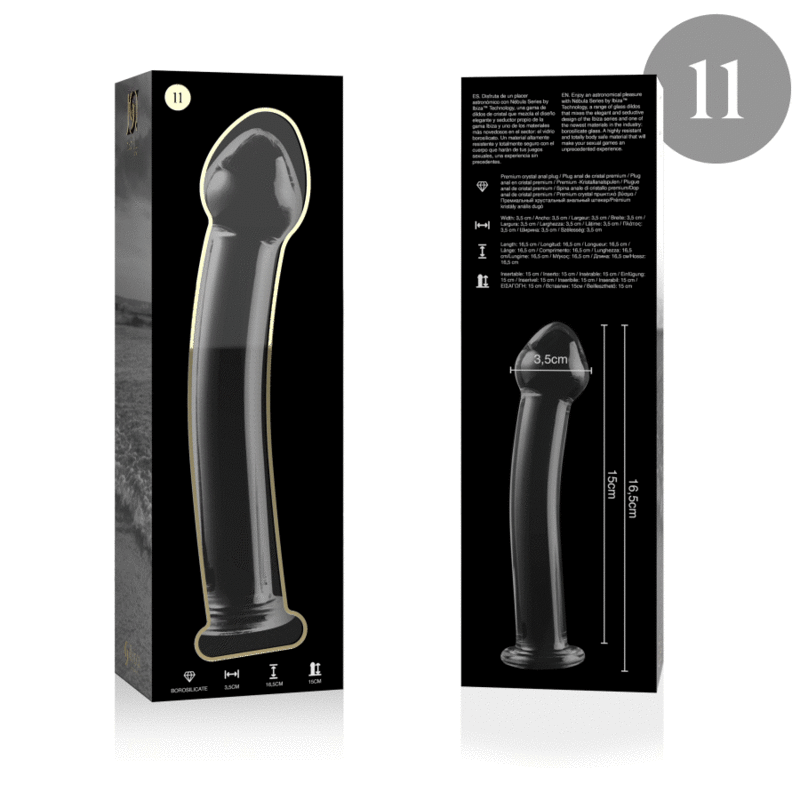 NEBULA SERIES BY IBIZA - MODELO 11 DILDO VIDRO BOROSILICADO TRANSPARENTE 16 CM -O- 3 CM - Image 4