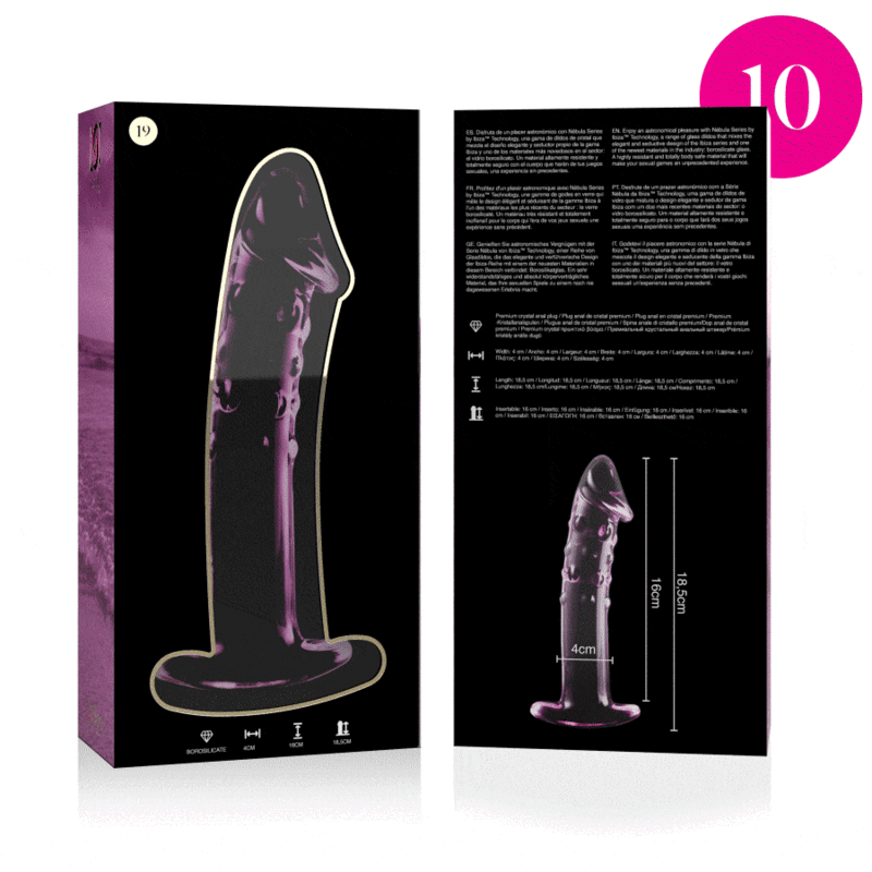 NEBULA SERIES BY IBIZA - MODELO 19 DILDO VIDRO BOROSILICADO ROSA 18.5 CM -O- 4 CM - Image 4
