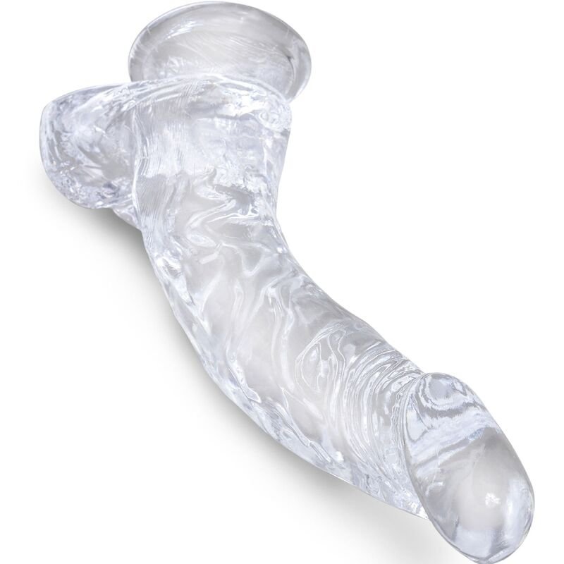 KING COCK - CLEAR PÊNIS CURVADO REALISTA COM BOLAS 16.5 CM TRANSPARENTE - Image 2