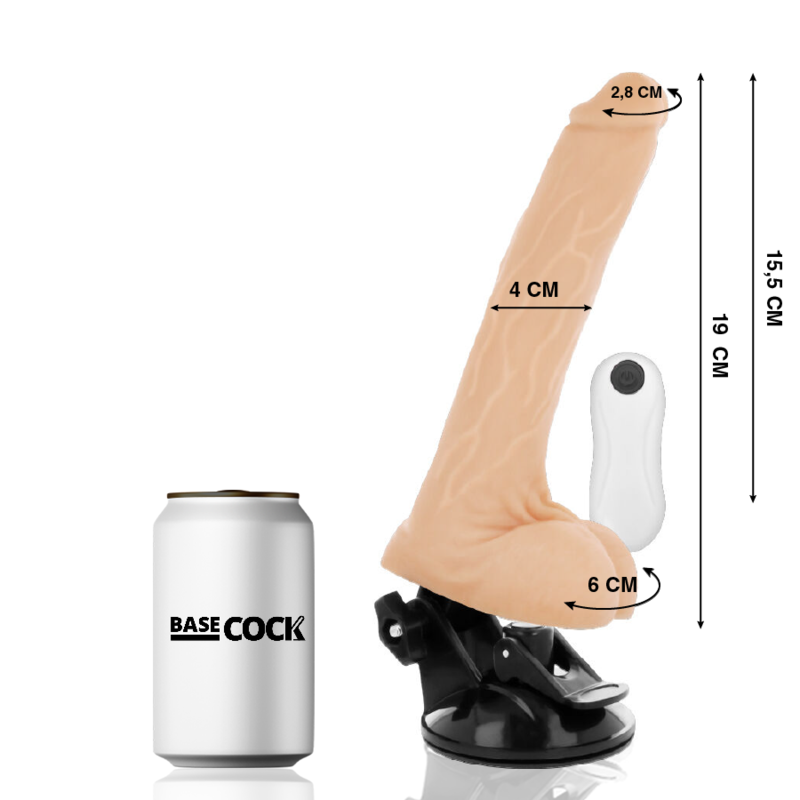 BASECOCK - VIBRADOR DE CONTROLE REMOTO NATURAL REALISTA 19 CM -O- 4 CM - Image 2