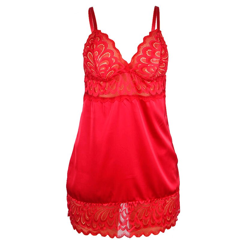 SUBBLIME - BABYDOLL DE CETIM COM RENDA VERMELHA S/M - Image 4