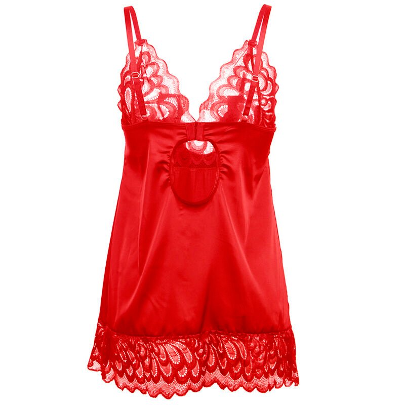 SUBBLIME - BABYDOLL DE CETIM COM RENDA VERMELHA S/M - Image 5