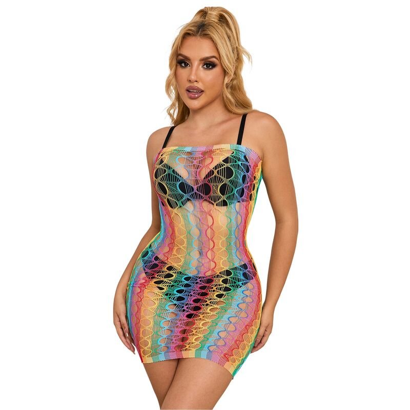 SUBBLIME - 952365 RAINBOW BARE SHOULDER FISHNET VESTIDO TAMANHO ÚNICO - Image 3
