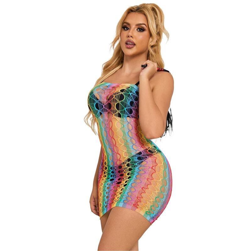 SUBBLIME - 952365 RAINBOW BARE SHOULDER FISHNET VESTIDO TAMANHO ÚNICO - Image 4