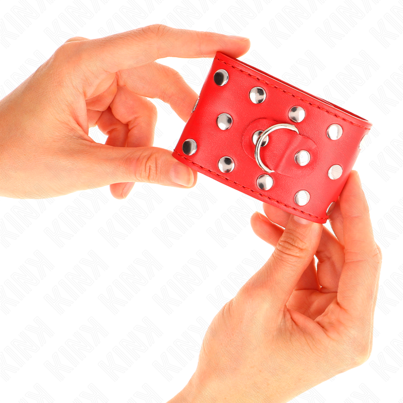 KINK - RETENÇÕES DE PULSO COM SNAP FASTEN COMPLETO DE REBITES VERMELHO AJUSTÁVEL 19-24 CM X 5,5 CM - Image 3