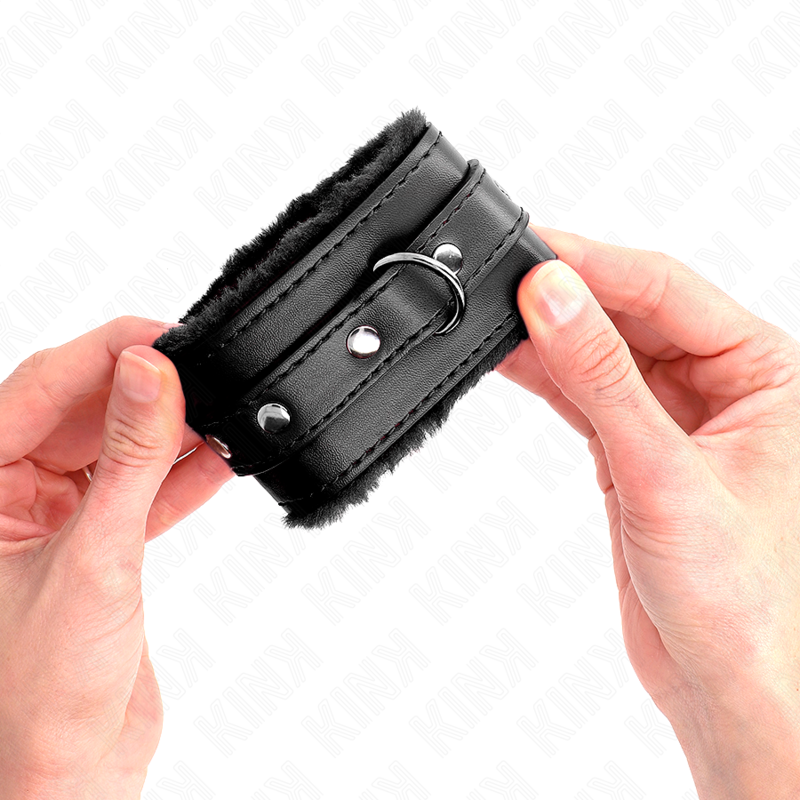 KINK - PULSO PREMIUM FORRO DE PELE PRETO COM CINTO PRETO AJUSTÁVEL 17-29 CM X 6 CM - Image 3