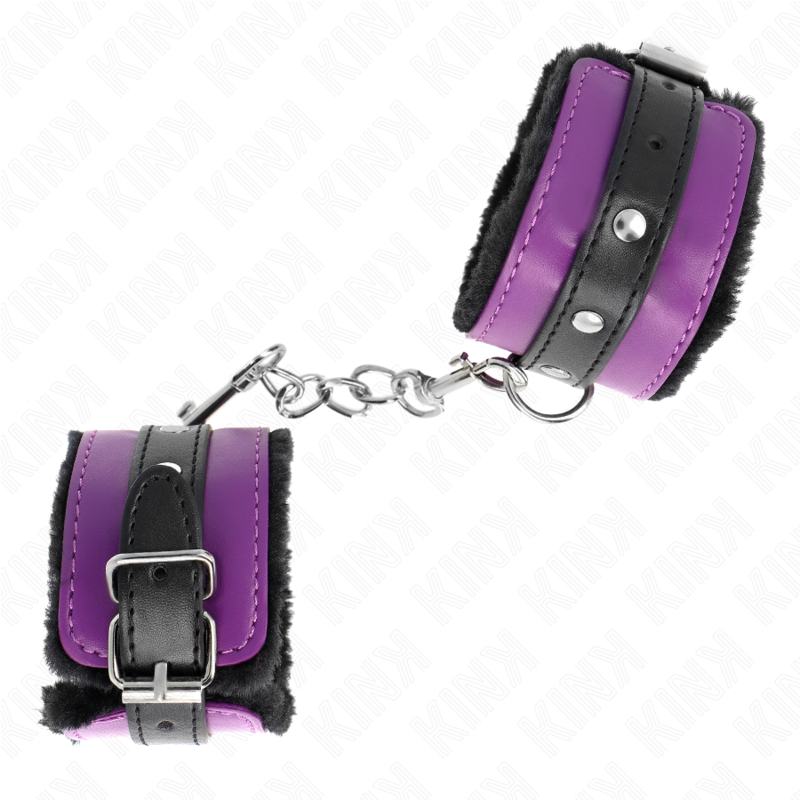 KINK - PULSO PREMIUM FORRO DE PELE PRETO COM CINTO ROXO / PRETO AJUSTÁVEL 17-29 CM X 6 CM - Image 2
