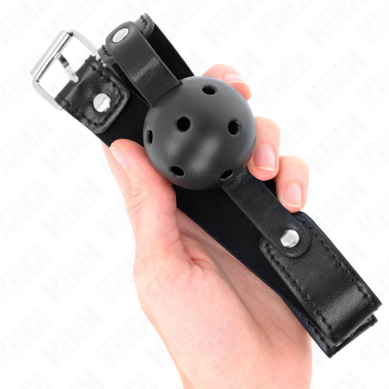 KINK - BOLA RESPIRÁVEL PRETA 4,5 CM MORDAÇA 65 x 2,5 CM - Image 4