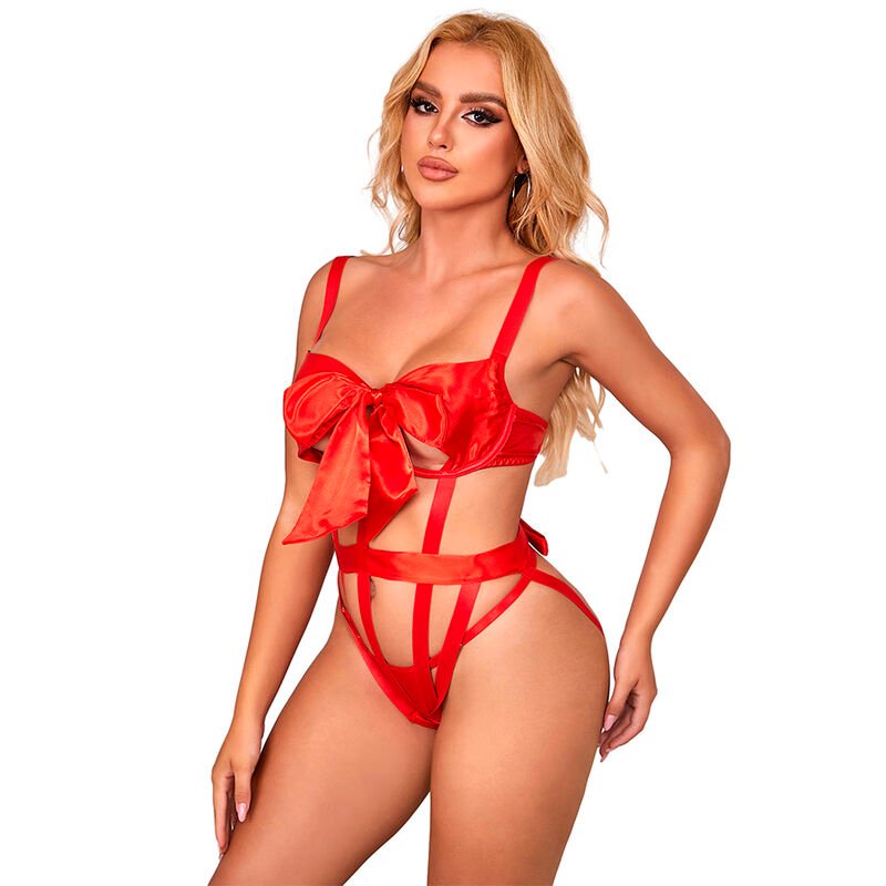 SUBBLIME - 954475 BODY SEXY OPENWORK COM LAÇO VERMELHO L/XL - Image 3