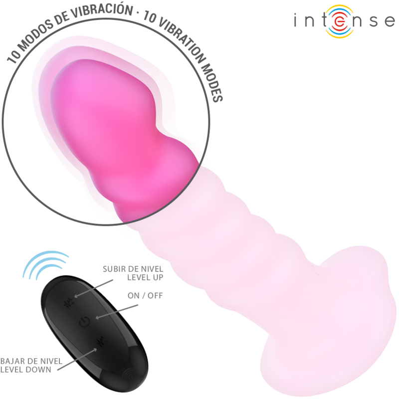 INTENSE - VIBRADOR CINDY TAMANHO L DESIGN ESPIRAL 10 VIBRAÇÕES ROSA CONTROLE REMOTO - Image 3
