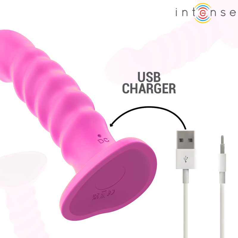 INTENSE - VIBRADOR CINDY TAMANHO L DESIGN ESPIRAL 10 VIBRAÇÕES ROSA CONTROLE REMOTO - Image 5