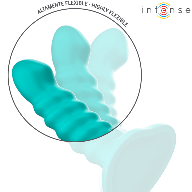 INTENSE - VIBRADOR BUFFY TAMANHO P DESIGN ESPIRAL 10 VIBRAÇÕES CONTROLE REMOTO AZUL - Image 4
