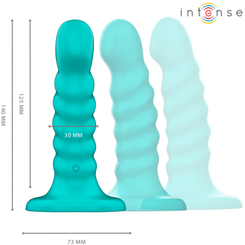 INTENSE - VIBRADOR BUFFY TAMANHO P DESIGN ESPIRAL 10 VIBRAÇÕES CONTROLE REMOTO AZUL - Image 2