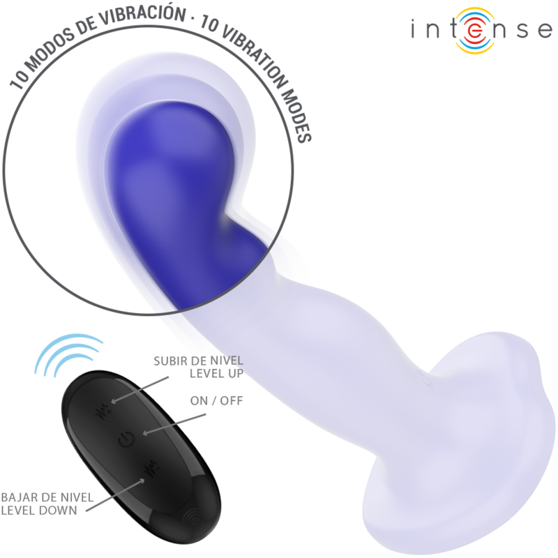 INTENSE - VIBRADOR SHORTY COM VENTOSA AZUL CONTROLE REMOTO - Image 3