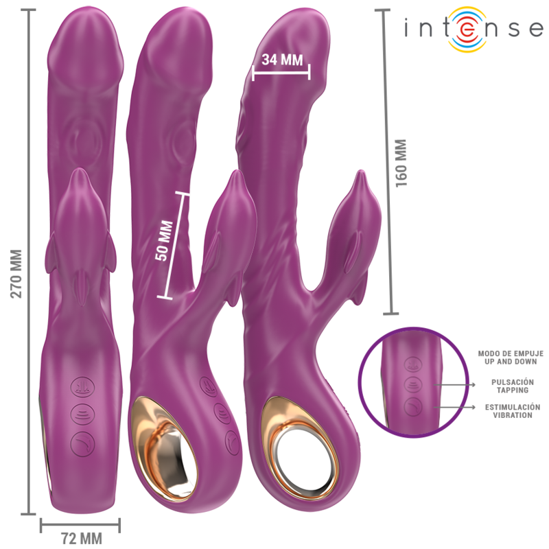 INTENSE - VIBRADOR MULTIFUNCIONAL HALLE COM LÍNGUA ESTIMULANTE DE GOLFINHOS ROXO - Image 2