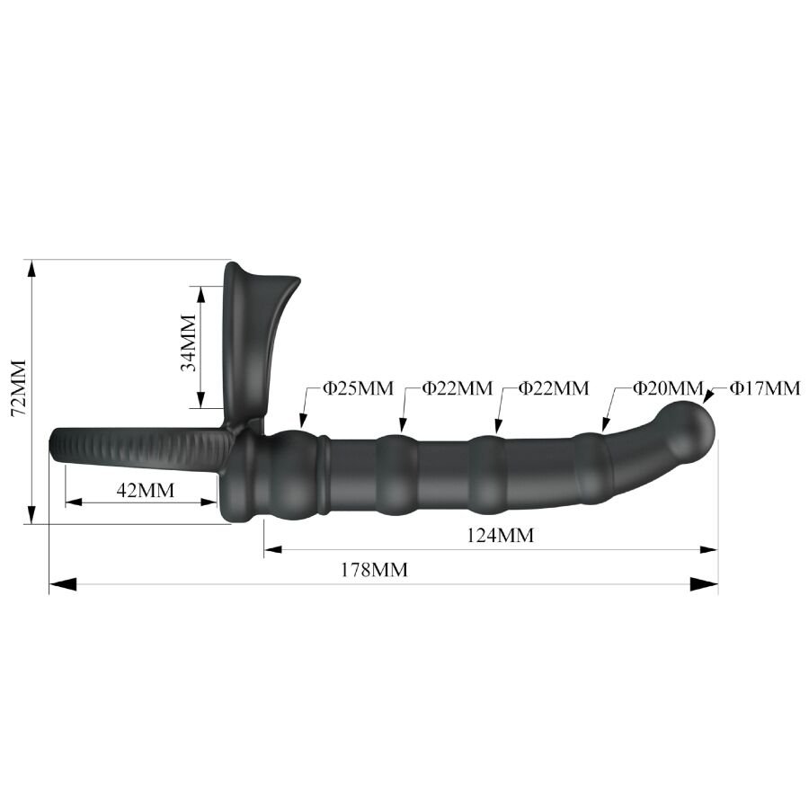 PRETTY LOVE - ANEL VIBRATÓRIO PARA PÊNIS TATUM COM PLUG 10 VIBRAÇÕES PRETO - Image 5