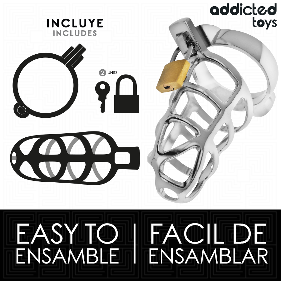 ADDICTED TOYS LOCKED - GAIOLA DE PÊNIS COM TRAVA DE PRATA TAMANHO M - Image 4