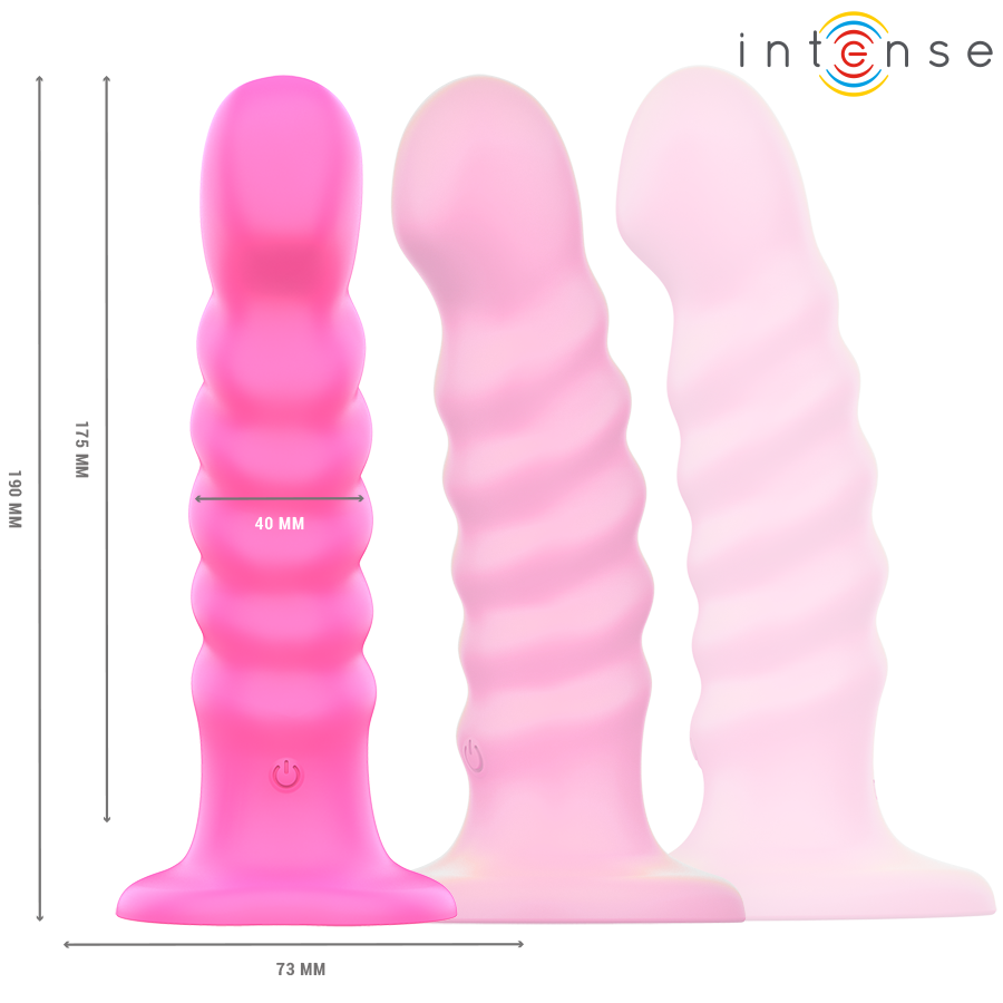 INTENSE - VIBRADOR CINDY TAMANHO L DESIGN ESPIRAL 10 VIBRAÇÕES ROSA CONTROLE REMOTO - Image 2