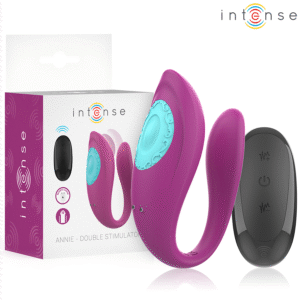 INTENSE - ANNIE VIBRADOR E ESTIMULADOR EM FORMA DE U ROXO CONTROLE REMOTO