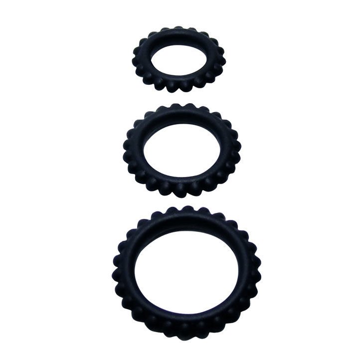 BAILE - CONJUNTO TITAN 3PCS ANEL PARA GALO PRETO 2.8 + 2.4 + 1.9 CM - Image 2
