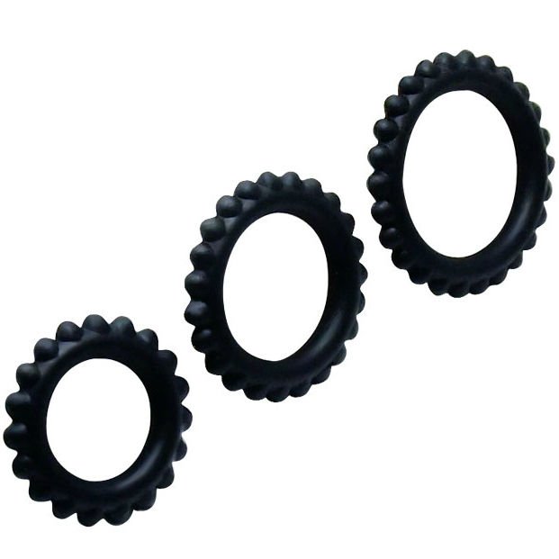 BAILE - CONJUNTO TITAN 3PCS ANEL PARA GALO PRETO 2.8 + 2.4 + 1.9 CM - Image 3