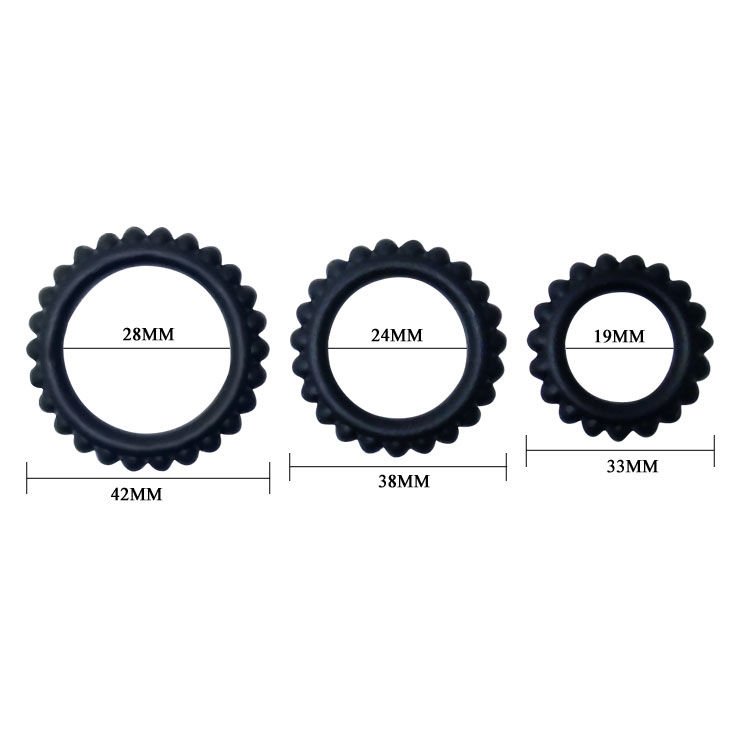 BAILE - CONJUNTO TITAN 3PCS ANEL PARA GALO PRETO 2.8 + 2.4 + 1.9 CM - Image 4