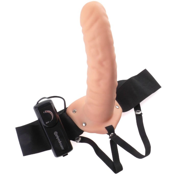 FETISH FANTASY SERIES - 19 CM VIBRATÓRIO OCO STRAP-ON MARROM - Image 3