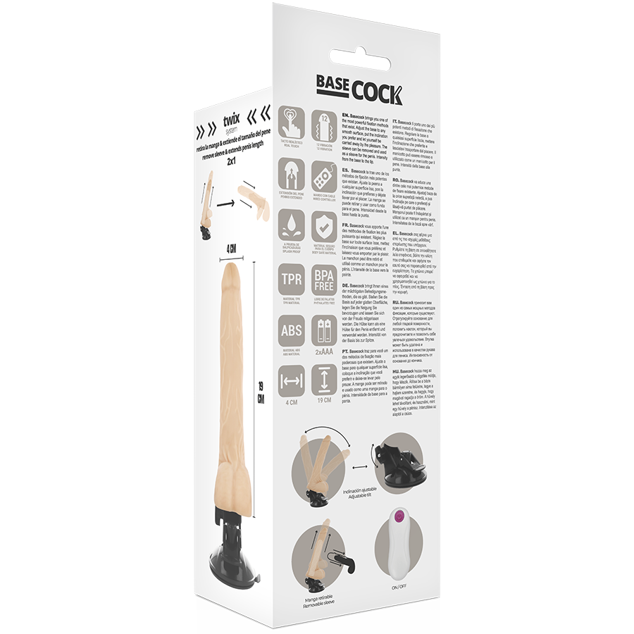 BASECOCK - VIBRADOR DE CONTROLE REMOTO NATURAL REALISTA 19 CM -O- 4 CM - Image 5