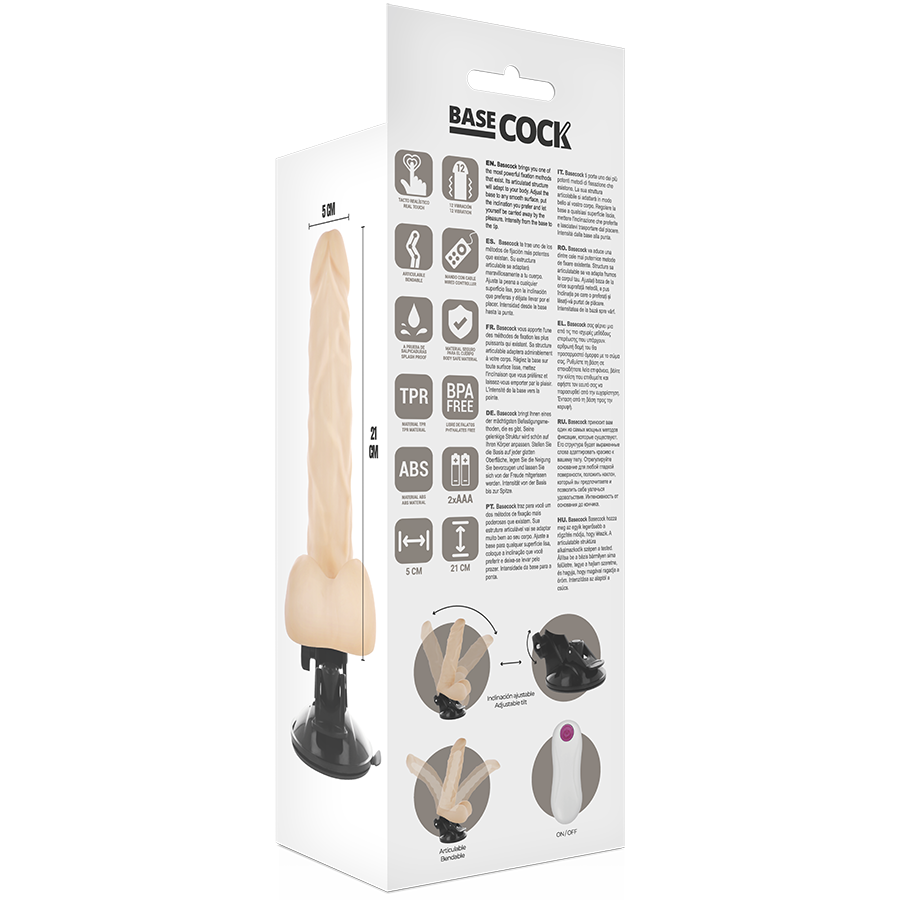 BASECOCK - VIBRADOR ARTICULVEL CONTROLE REMOTO NATURAL 21 CM -O- 5 CM - Image 5