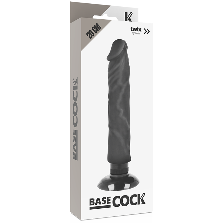 BASECOCK - VIBRADOR REALÍSTICO BASECOCK 2-1 PRETO 20 CM -O- 4 CM - Image 5